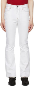 AMIRI White Flare Leg Jeans - Jeans de jambe de déformation d'Amiri - 아미리 화이트 플레어 다리 청바지