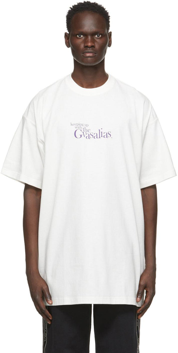 VETEMENTS White 'Keeping Up With The Gvasalias' T-Shirt – BlackSkinny