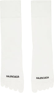 Balenciaga White Logo Toe Socks - Chaussettes à bout de logo blanc Balenciaga - Balenciaga 화이트 로고 발가락 양말