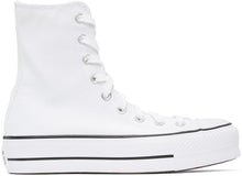 Converse White Platform Chuck Taylor All Star High Sneakers - Plate-forme blanche Converse Chuck Taylor Taylor toutes star hautes baskets - 화이트 플랫폼 Chuck Taylor all all star 높은 스니커즈