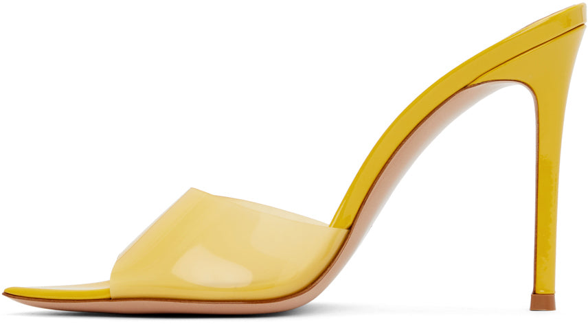 Gianvito Rossi Yellow Patent Elle 105 Heeled Sandals – BlackSkinny