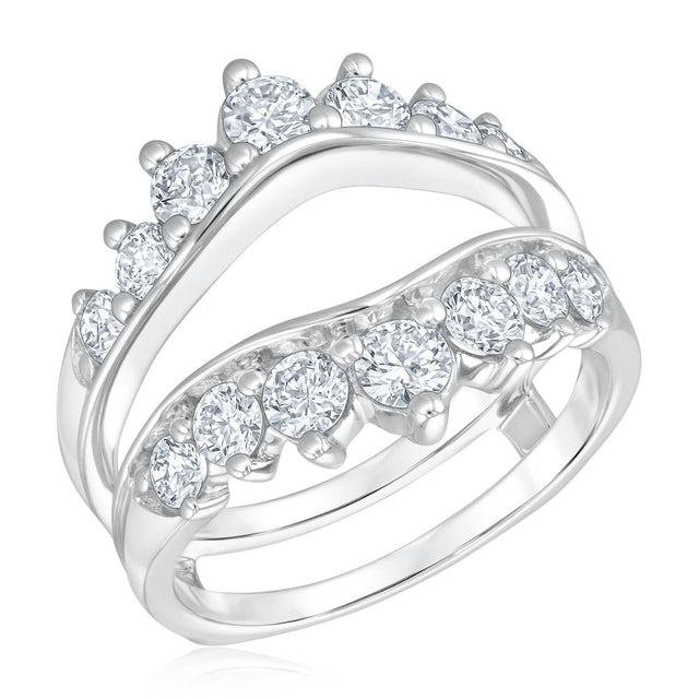 1 1/2ctw Diamond White Gold Ring Guard | Embrace Collection