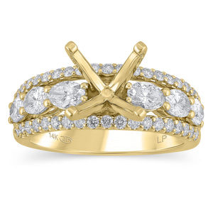 1 1/2ctw Diamond Yellow Gold Engagement Ring Setting