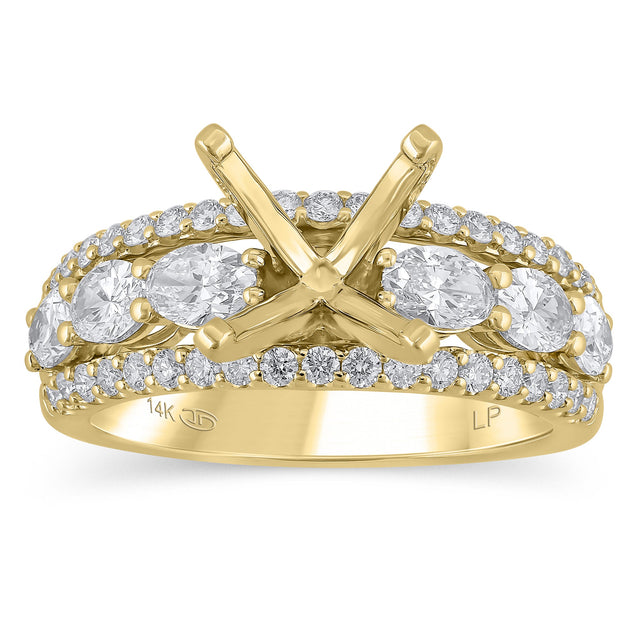 1 1/2ctw Diamond Yellow Gold Engagement Ring Setting