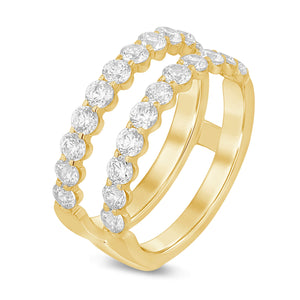 1 1/2ctw Diamond Yellow Gold Ring Guard | Size 5