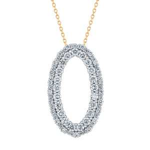 1 1/2ctw Lab Grown Diamond Oval Yellow Gold Pendant Necklace