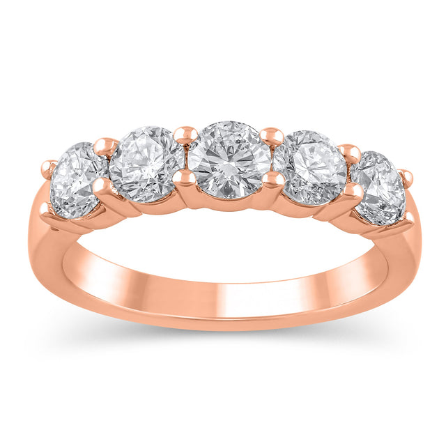 1 1/2ctw Lab Grown Diamond Rose Gold Anniversary Band - Size 5