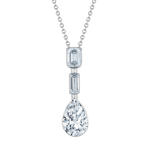 1 1/2ctw Lab Grown Diamond White Gold Pendant Necklace