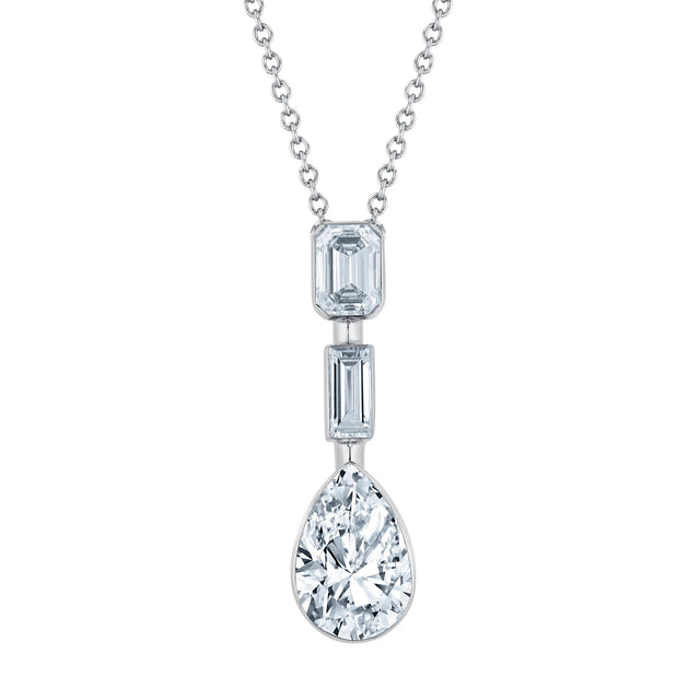 1 1/2ctw Lab Grown Diamond White Gold Pendant Necklace