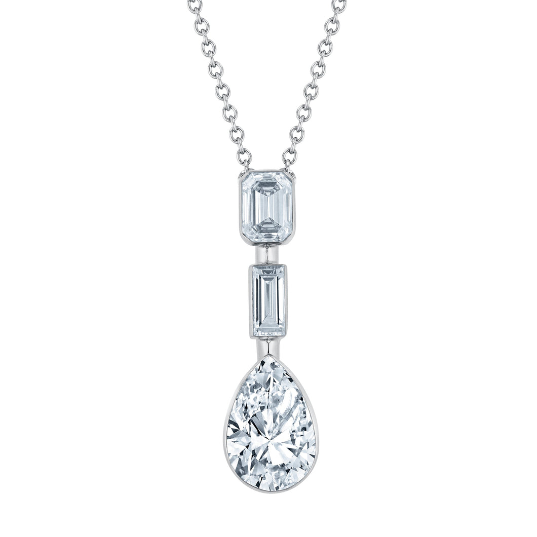 1 1/2ctw Lab Grown Diamond White Gold Pendant Necklace