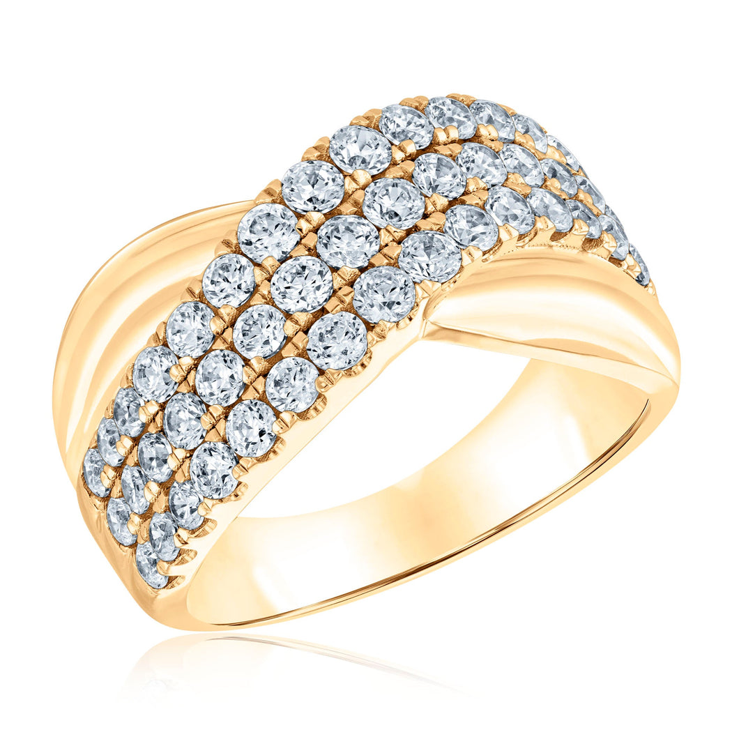 1 1/2ctw Lab Grown Diamond Yellow Gold Fashion Ring