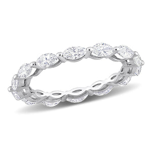 1 1/2ctw Marquise Diamond White Gold Eternity Band Ring - Size 7