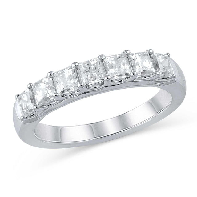 1 1/2ctw Princess Diamond White Gold Anniversary Band | Embrace Collection | Size 5