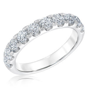 1 1/2ctw Round Diamond White Gold Wedding Band | Embrace Collection