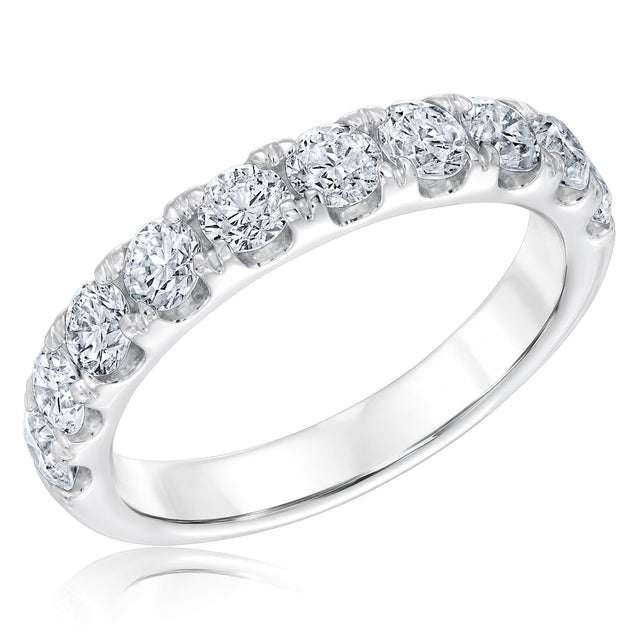 1 1/2ctw Round Diamond White Gold Wedding Band | Embrace Collection