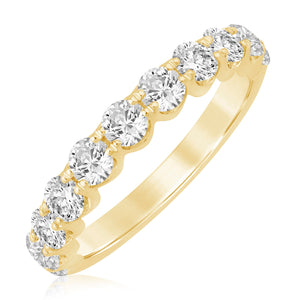 1 1/2ctw Round Diamond Yellow Gold Wedding Band - Embrace Collection