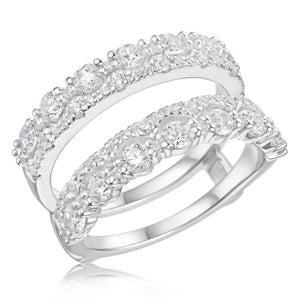 1 1/3ctw Diamond White Gold Ring Guard | Size 5