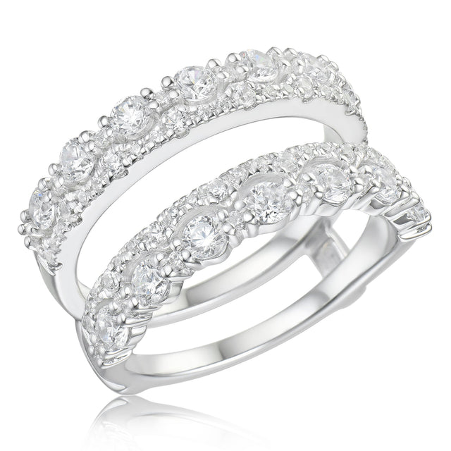 1 1/3ctw Diamond White Gold Ring Guard | Size 5