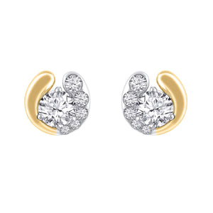 1 1/4ctw Diamond Two-Tone Stud Earrings