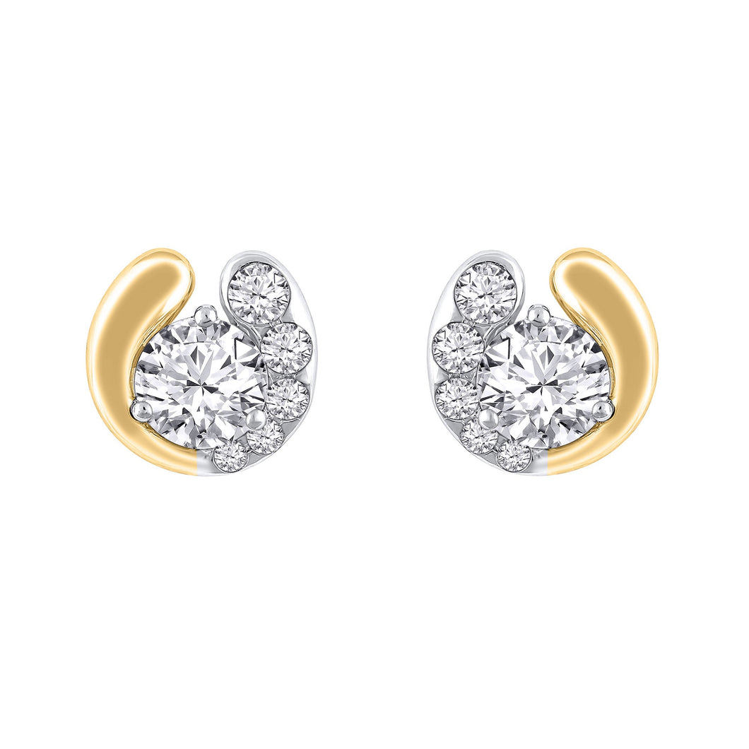 1 1/4ctw Diamond Two-Tone Stud Earrings