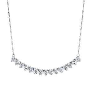 1 1/4ctw Lab Grown Diamond Curved Bar White Gold Necklace