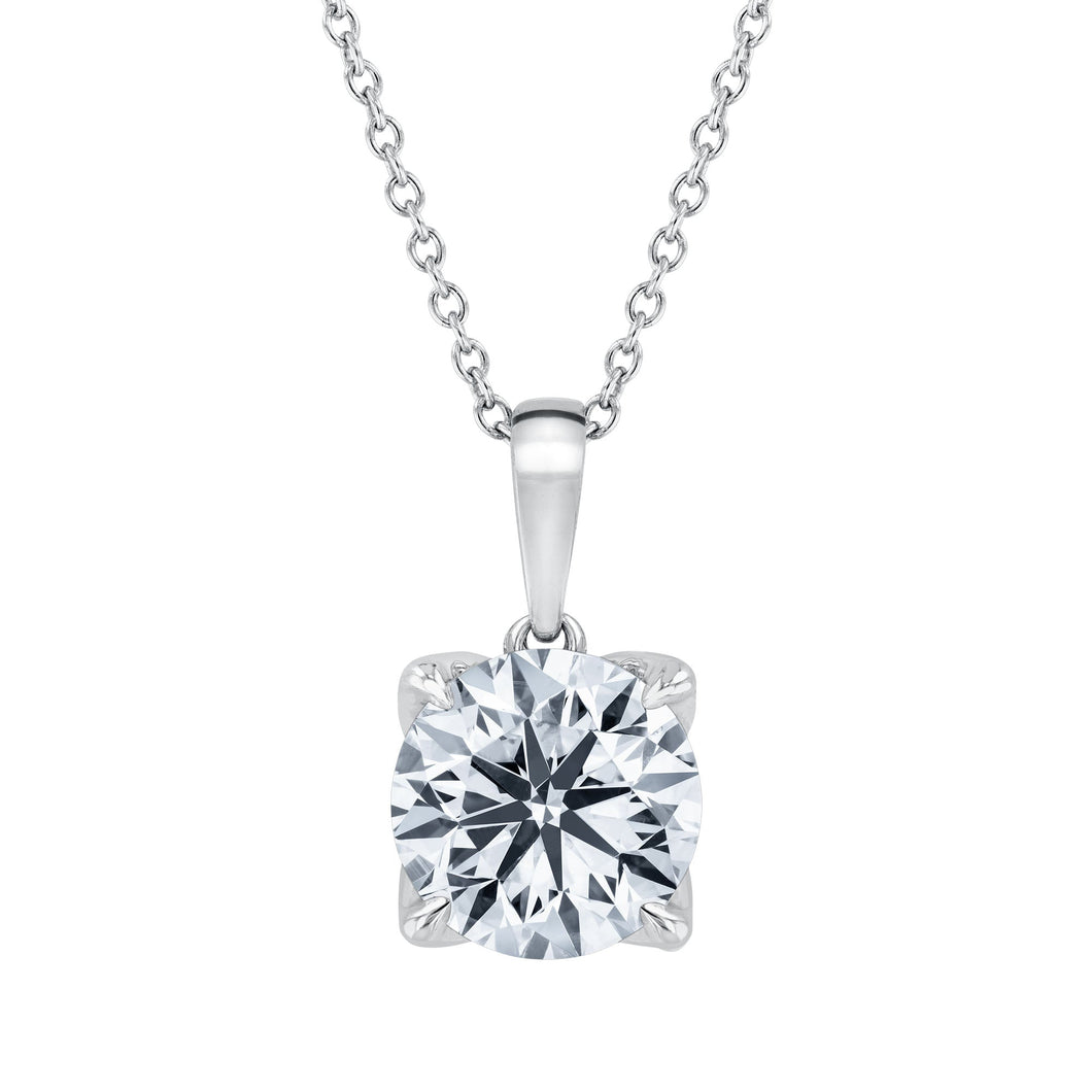 1 3/4ctw ECONIC Star Round Lab Grown Diamond Solitaire White Gold Pendant Necklace