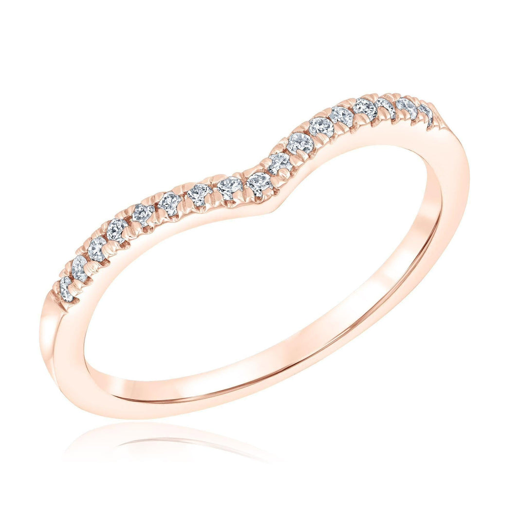 1/10ctw Diamond Curved Rose Gold Wedding Band | Embrace Collection