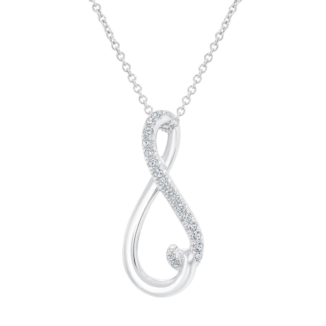 1/10ctw Diamond Infinity Sterling Silver Pendant Necklace