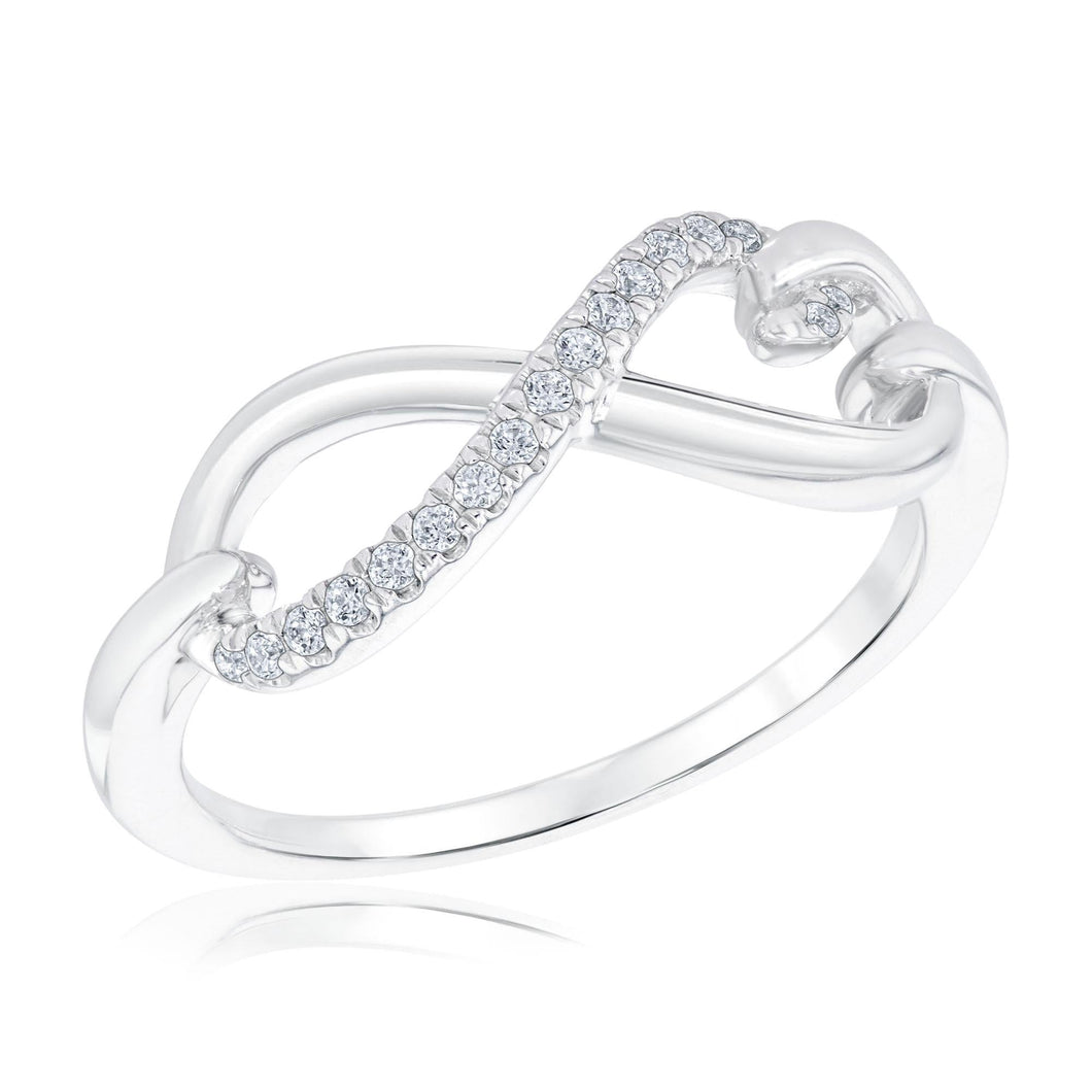 1/10ctw Diamond Infinity Sterling Silver Ring