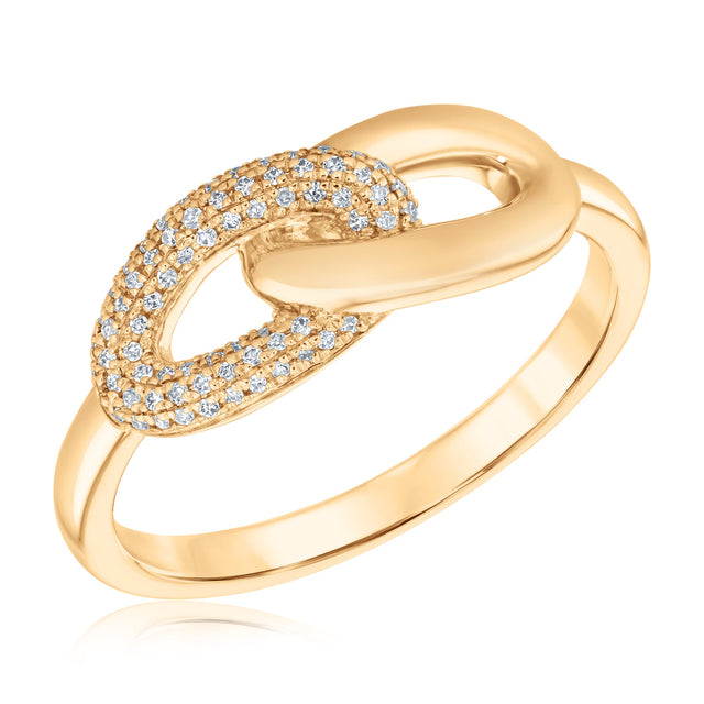 1/10ctw Diamond Link Yellow Gold Ring