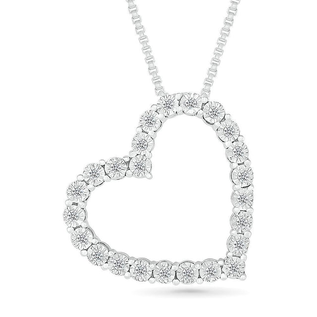 1/10ctw Diamond Miracle Setting Heart Pendant Necklace