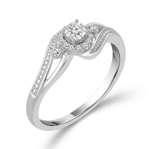 1/10ctw Diamond Miracle Setting Sterling Silver Promise Ring - Size 8.5