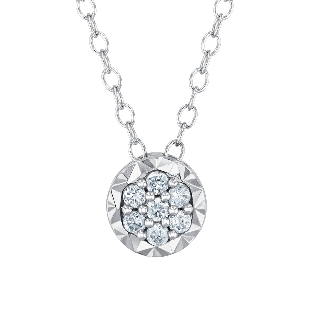 1/10ctw Diamond Sterling Silver Pendant Necklace