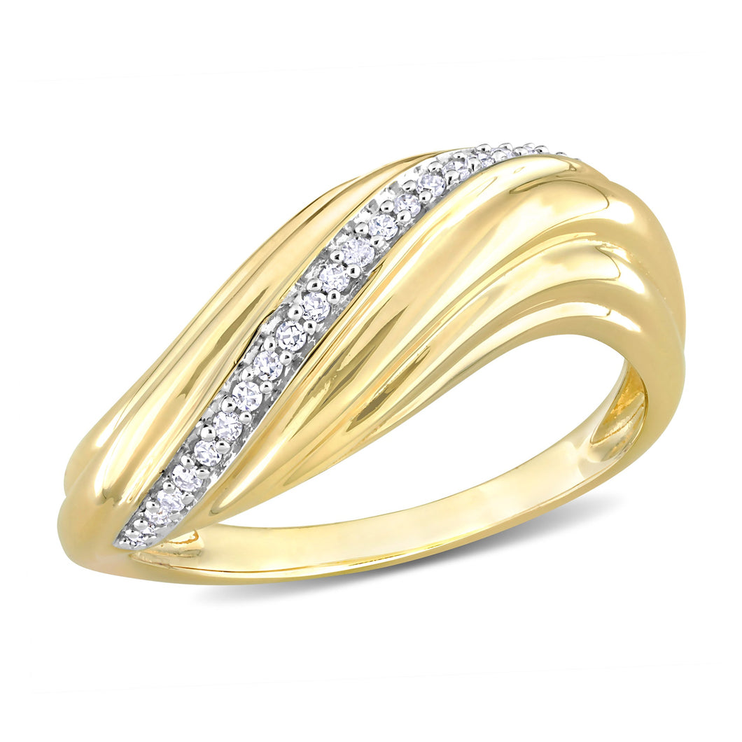 1/10ctw Diamond Swirl Yellow Gold Fashion Ring - Size 5