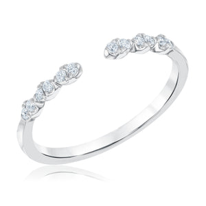 1/10ctw Diamond White Gold Open Wedding Band - Embrace Collection
