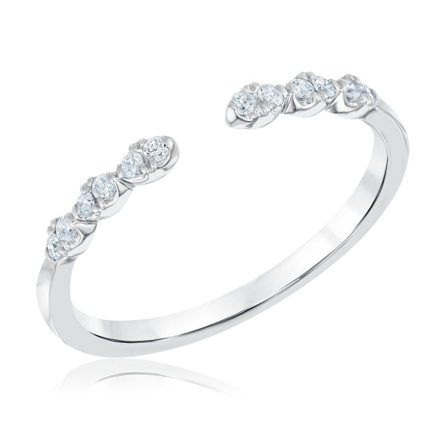 1/10ctw Diamond White Gold Open Wedding Band - Embrace Collection
