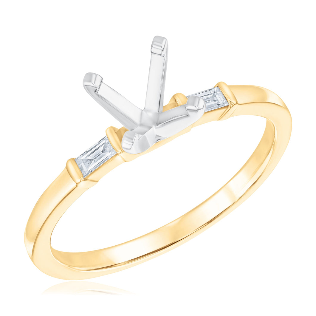 1/10ctw Diamond Yellow Gold Engagement Ring Setting - Size 5