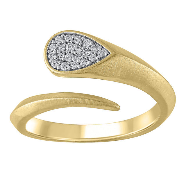 1/10ctw Diamond Yellow Gold Gap Ring - Size 5