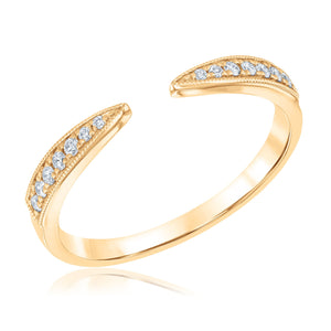 1/10ctw Diamond Yellow Gold Open Wedding Band - Embrace Collection
