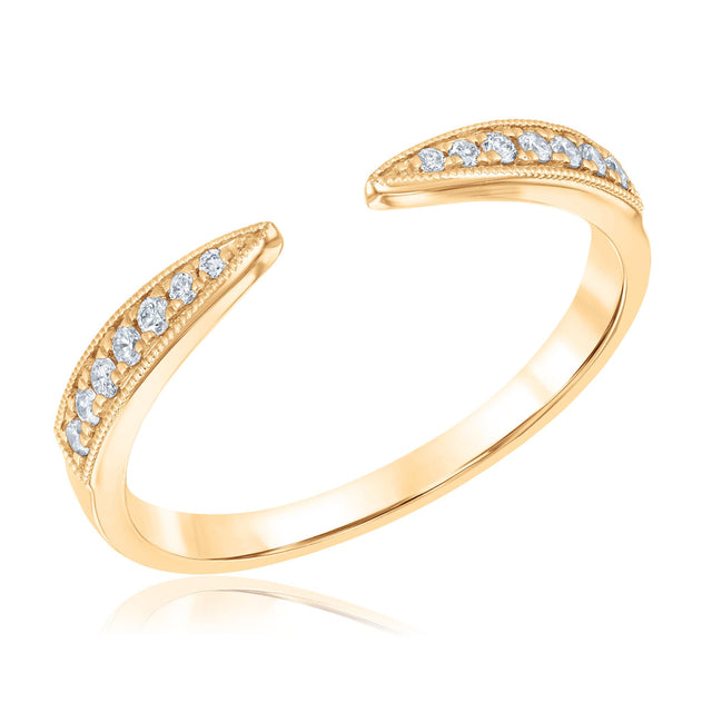 1/10ctw Diamond Yellow Gold Open Wedding Band - Embrace Collection