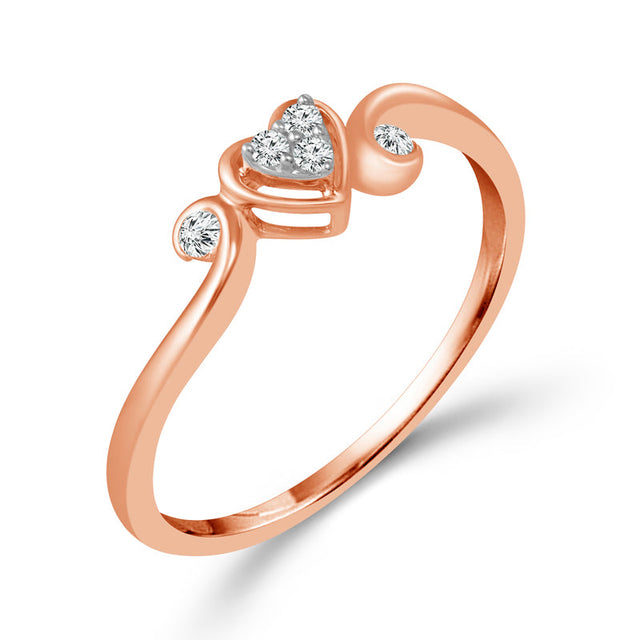 1/15ctw Diamond Heart Rose Gold Promise Ring - Size 7