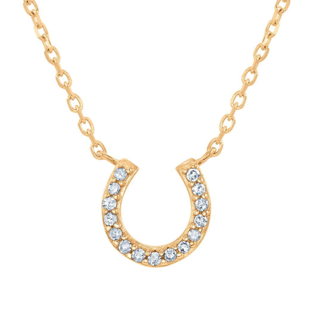 1/15ctw Diamond Horseshoe Yellow Gold Necklace