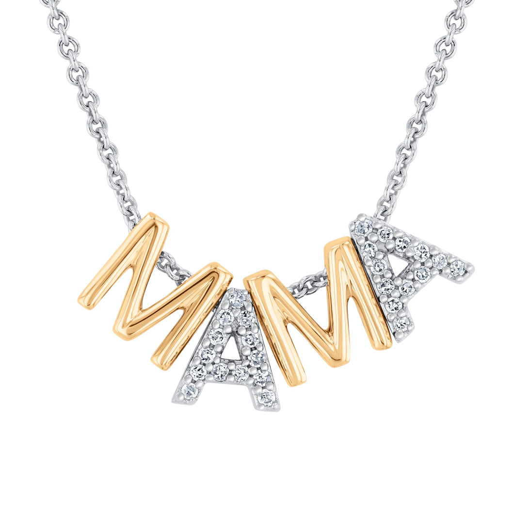 1/15ctw Diamond MAMA Two-Tone Necklace