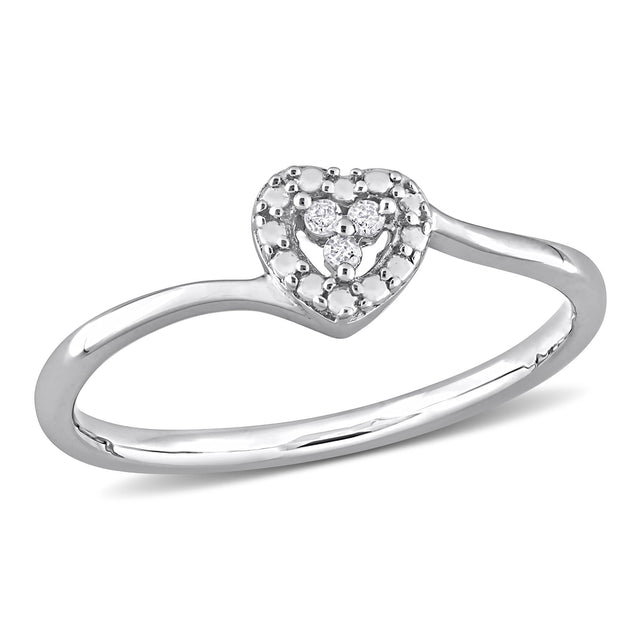 1/20ctw Diamond Heart Sterling Silver Promise Ring - Size 5