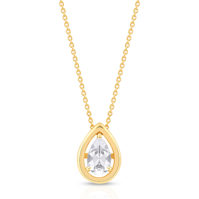 1/2ct Pear-Shaped Diamond Solitaire Yellow Gold Pendant Necklace