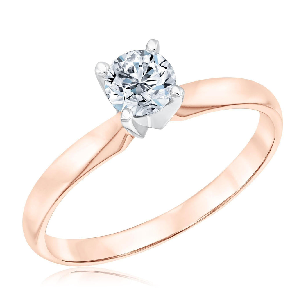 1/2ct Round Diamond Solitaire Rose Gold Engagement Ring - Solitaire Collection