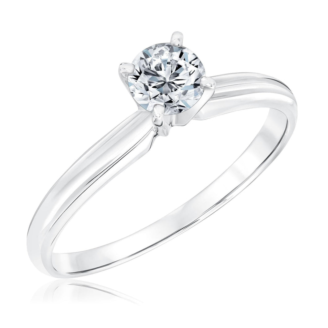 1/2ct Round Diamond Solitaire White Gold Engagement Ring - Solitaire Collection