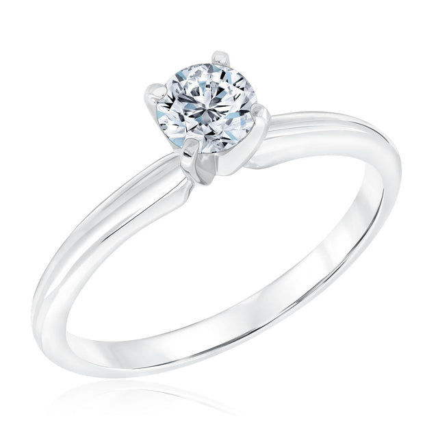 1/2ct Round Lab Grown Diamond Solitaire Engagement Ring