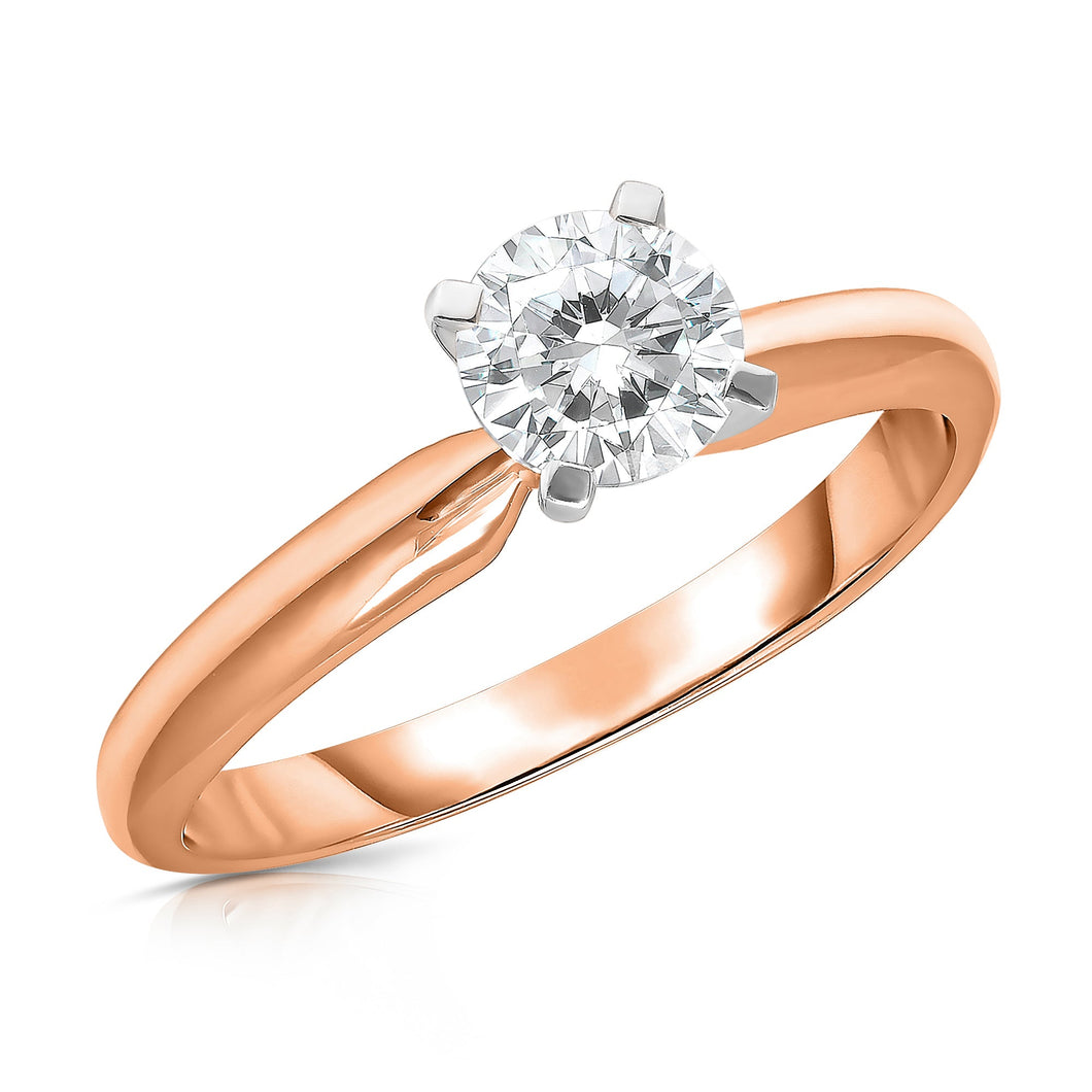 1/2ct Round Lab Grown Diamond Solitaire Rose Gold Engagement Ring | Size 5