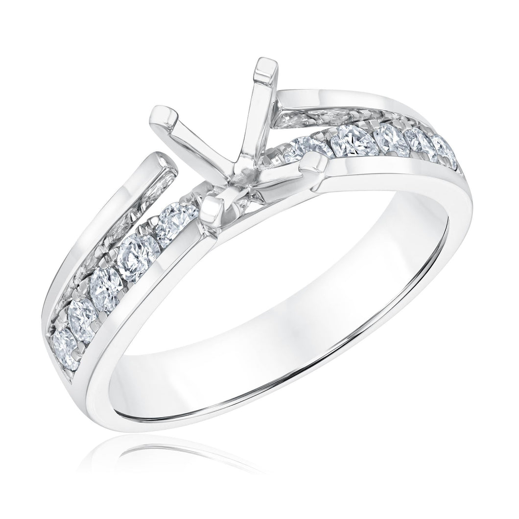 1/2ctw Diamond 14k White Gold Engagement Ring Setting - Design Collection